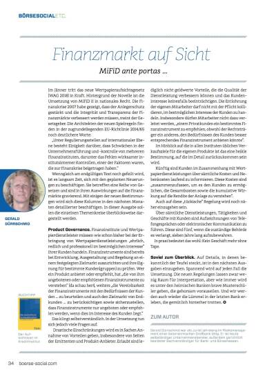 Finanzmarkt auf Sicht
Finanzmarkt auf Sicht: MiFiD ante portas &hellip; - B&ouml;rse Social Magazine #08