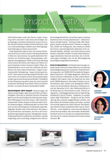 Finanzierung einer nachhaltigen Zukunft &ndash; mit Impact Investing - B&ouml;rse Social Magazine #09