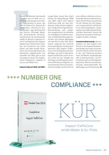 Number One 2018 Kapsch TrafficCom Compliance