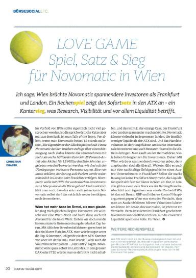 LOVE GAME Spiel, Satz & Sieg für Novomatic in Wien