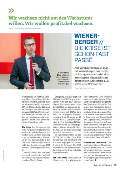 Wienerberger - Die Krise ist schon fast pass&eacute; - B&ouml;rse Social Magazine #05