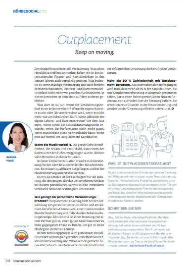 Outplacement: Keep on moving - Börse Social Magazine #06