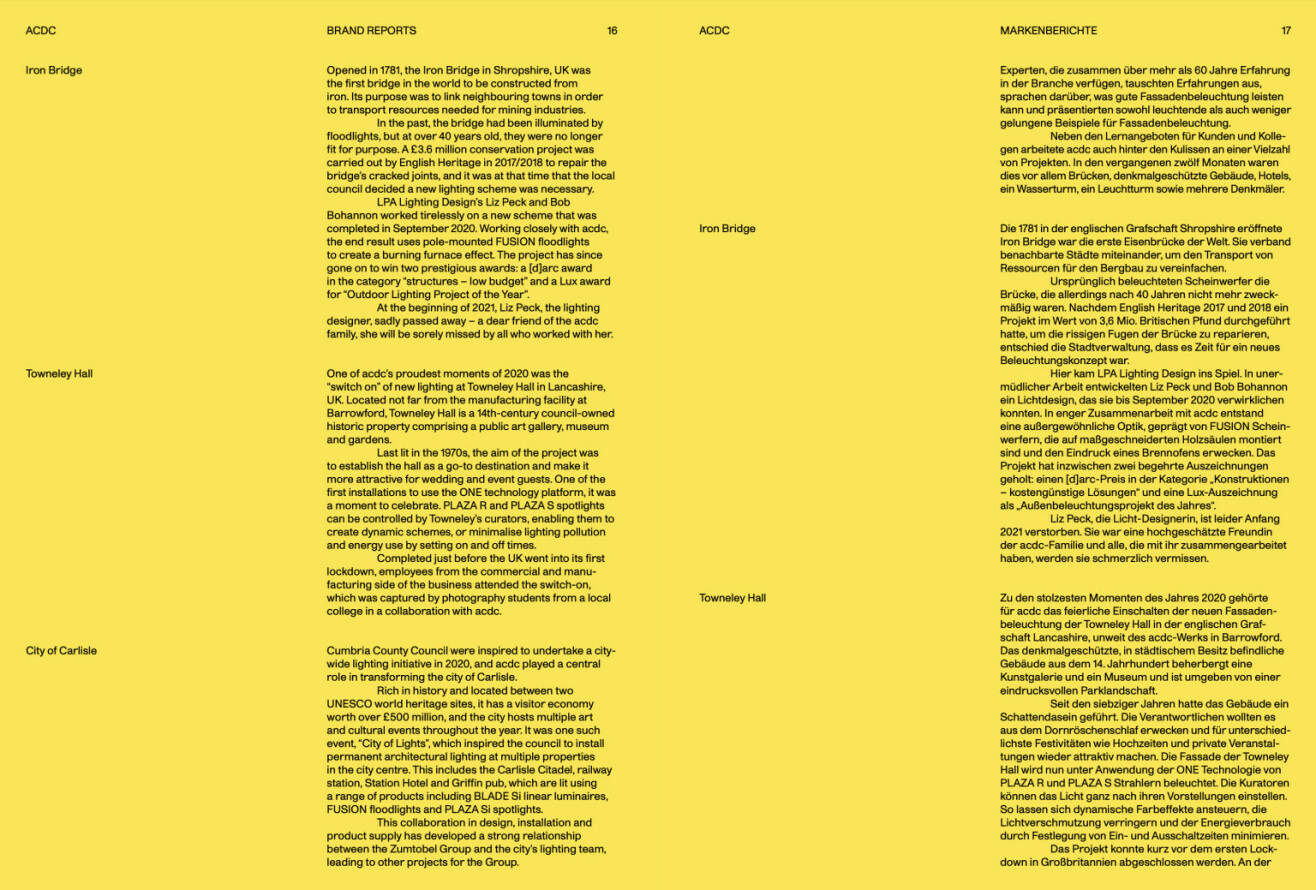 Doppelseite Zumtobel Geschäftsbericht 2020