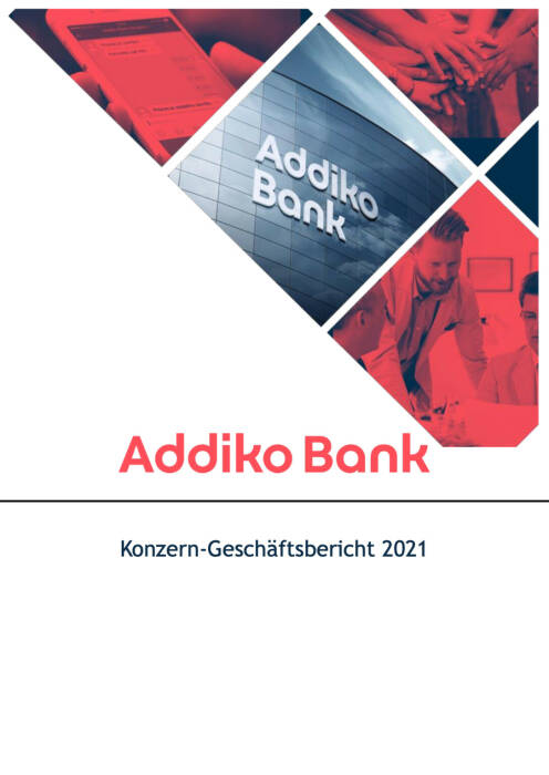 Vorderseite Addiko Bank Geschäftsbericht 2021