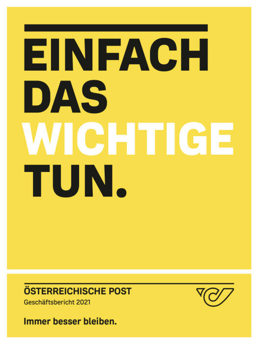 Vorderseite Österreichische Post Geschäftsbericht 2021